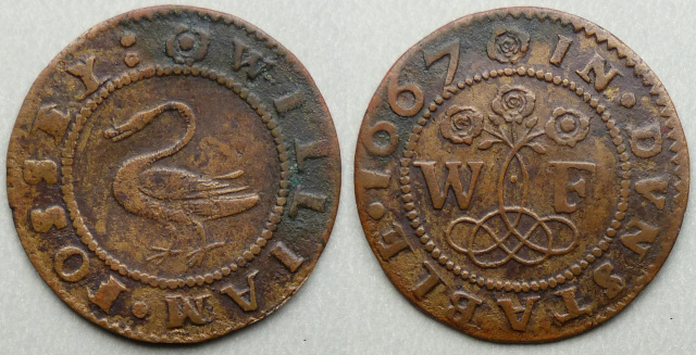 Dunstable, William Fossey 1667 halfpenny Dunstable, William Fossey 1667 halfpenny